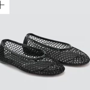 Mango black mesh ballet flats - sz 9.5